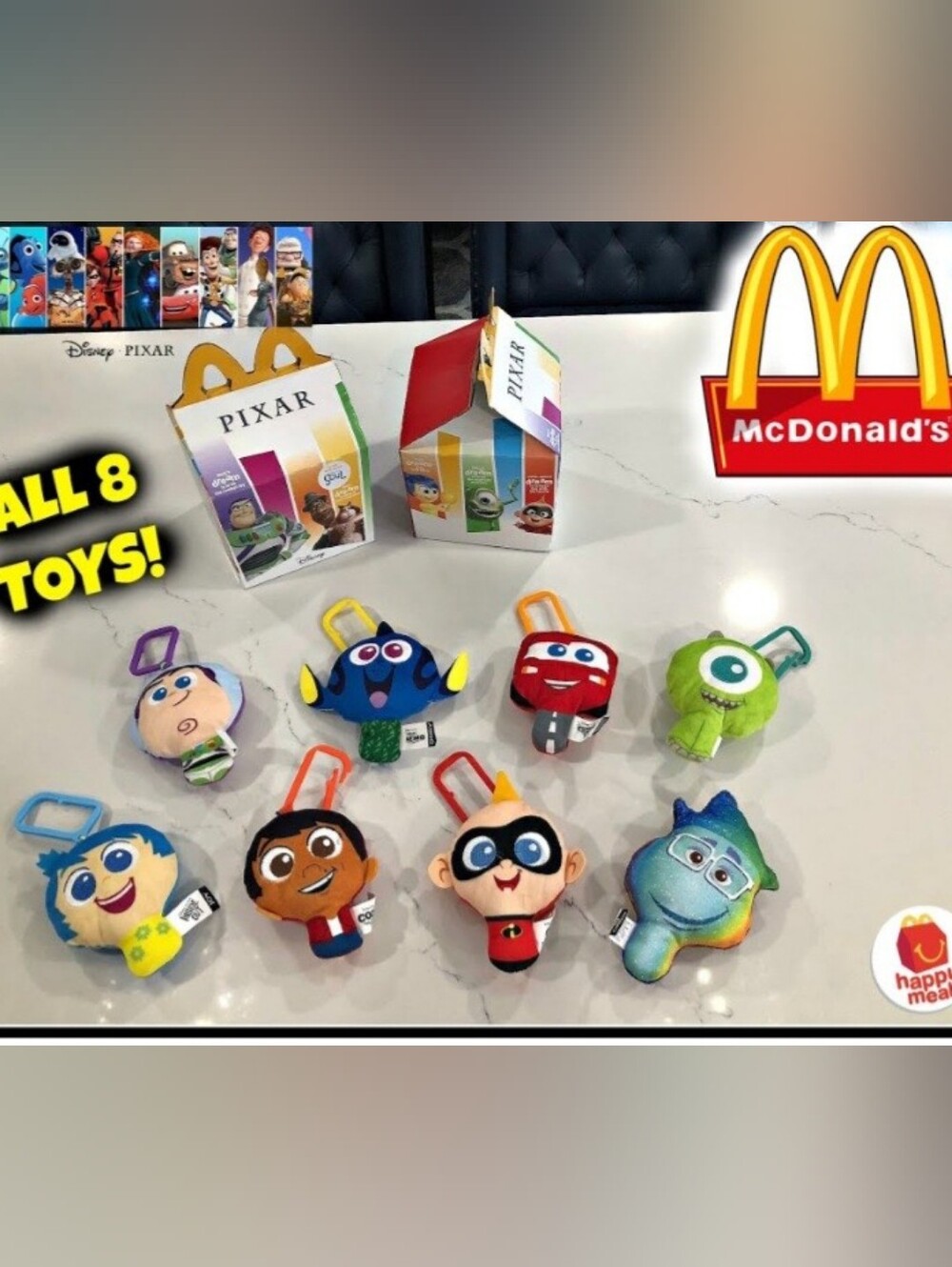 2020 McDonald's Happy Meal Toy Disney Pixar Buzz, SOUL, NEMO,Jack ~ Lot of 4 New